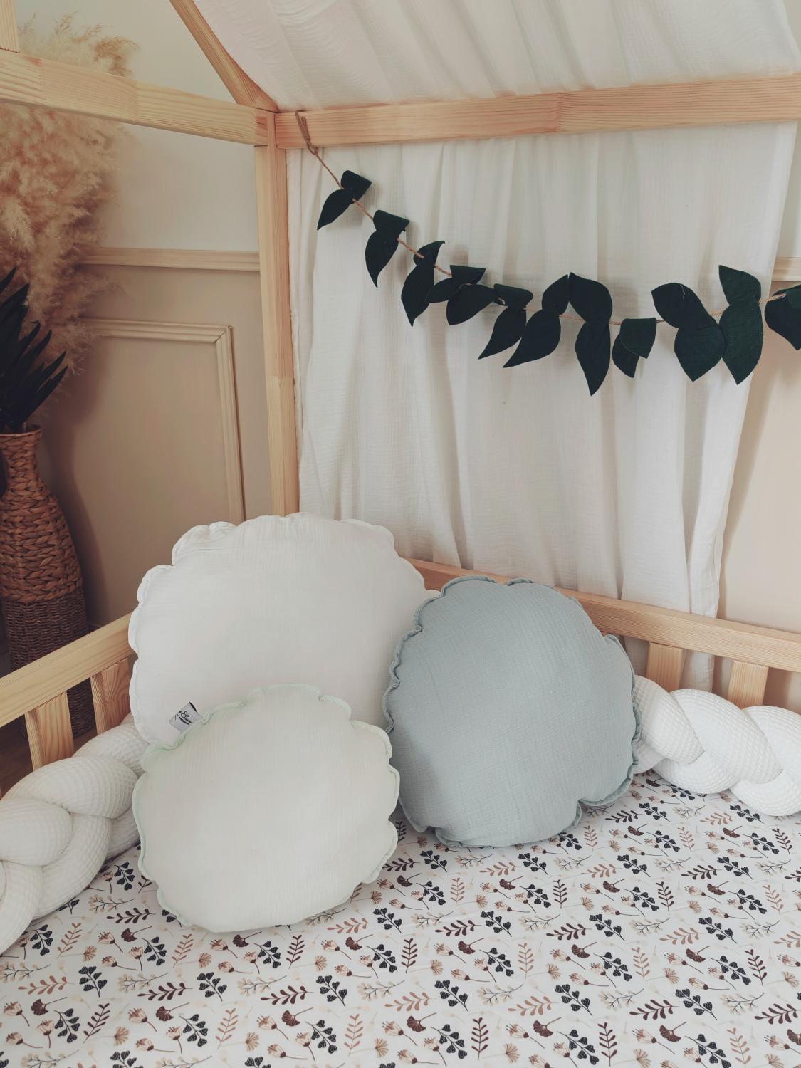 Lot coussins galets blanc menthe et vert d'eau