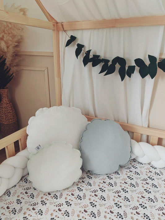 Lot coussins galets blanc menthe et vert d'eau