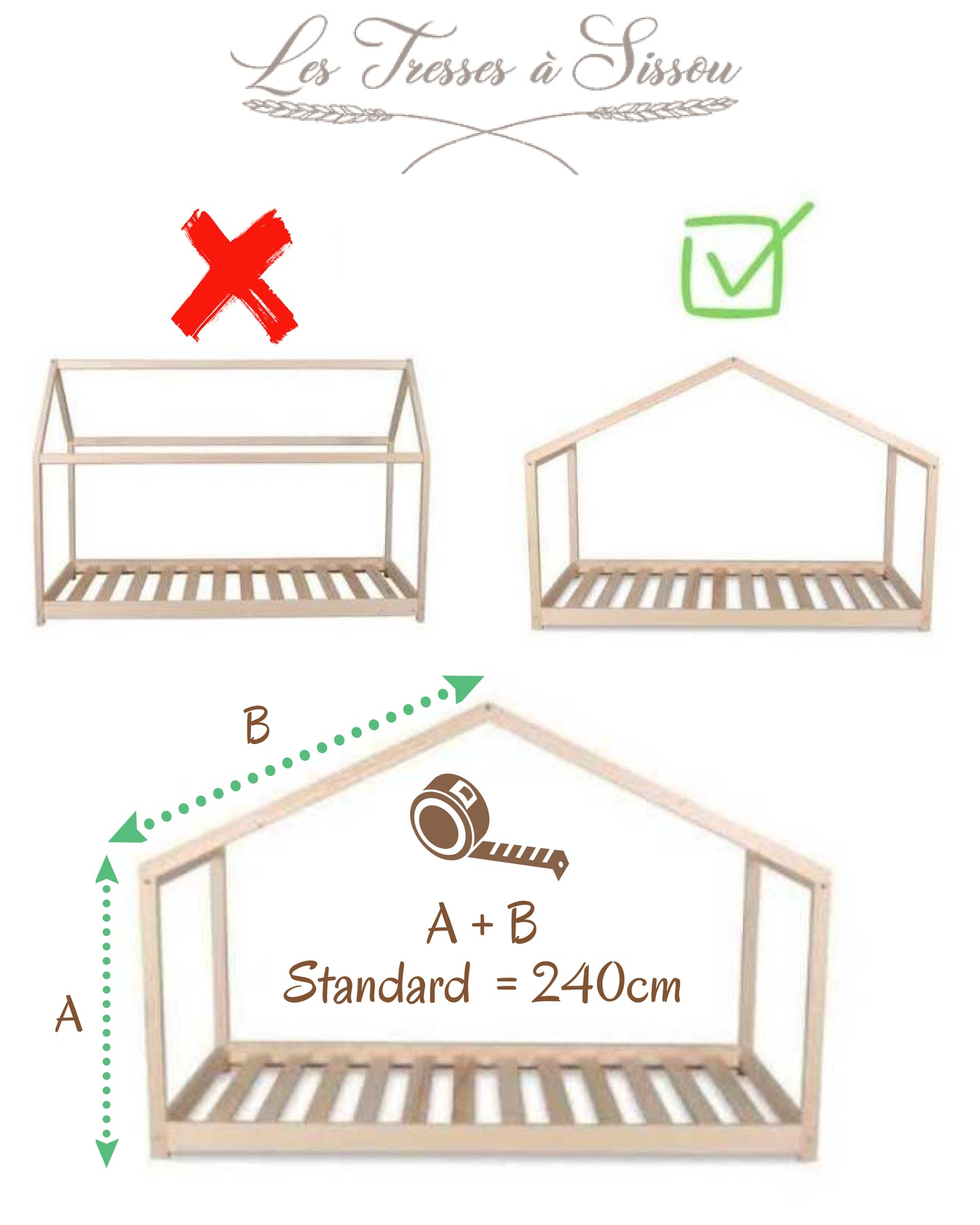 Moustiquaire de lit cabane modèle B sur mesure