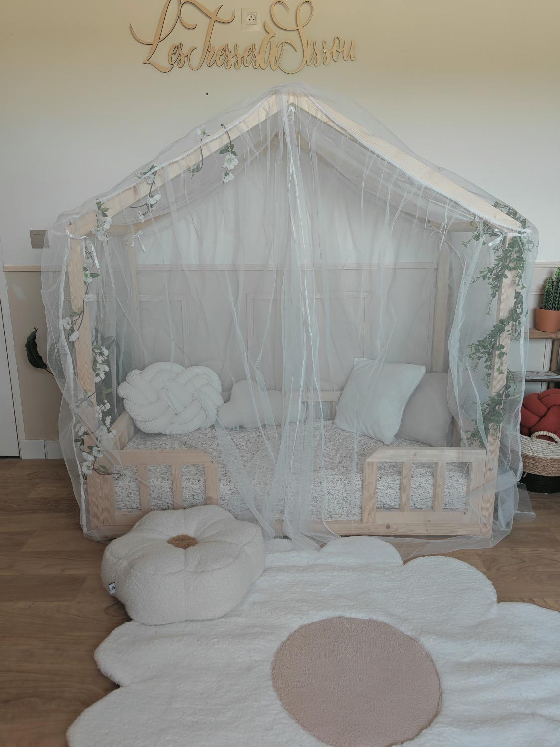 Moustiquaire de lit cabane modèle B sur mesure