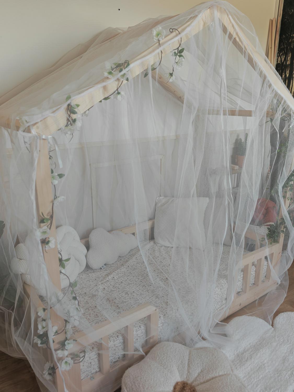 Moustiquaire de lit cabane modèle B sur mesure