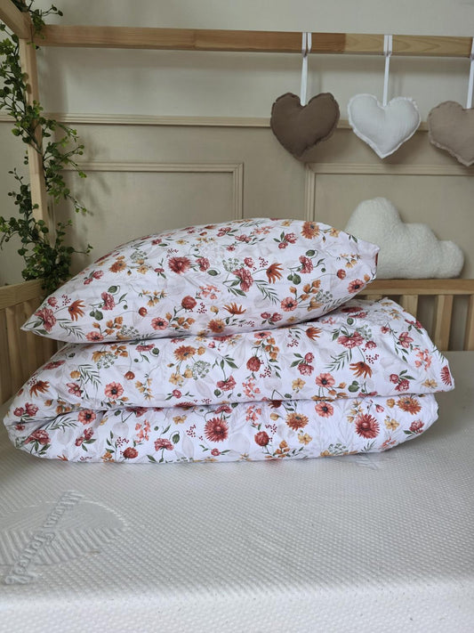 Parure 1 personne - housse de couette + taie d'oreiller campagne