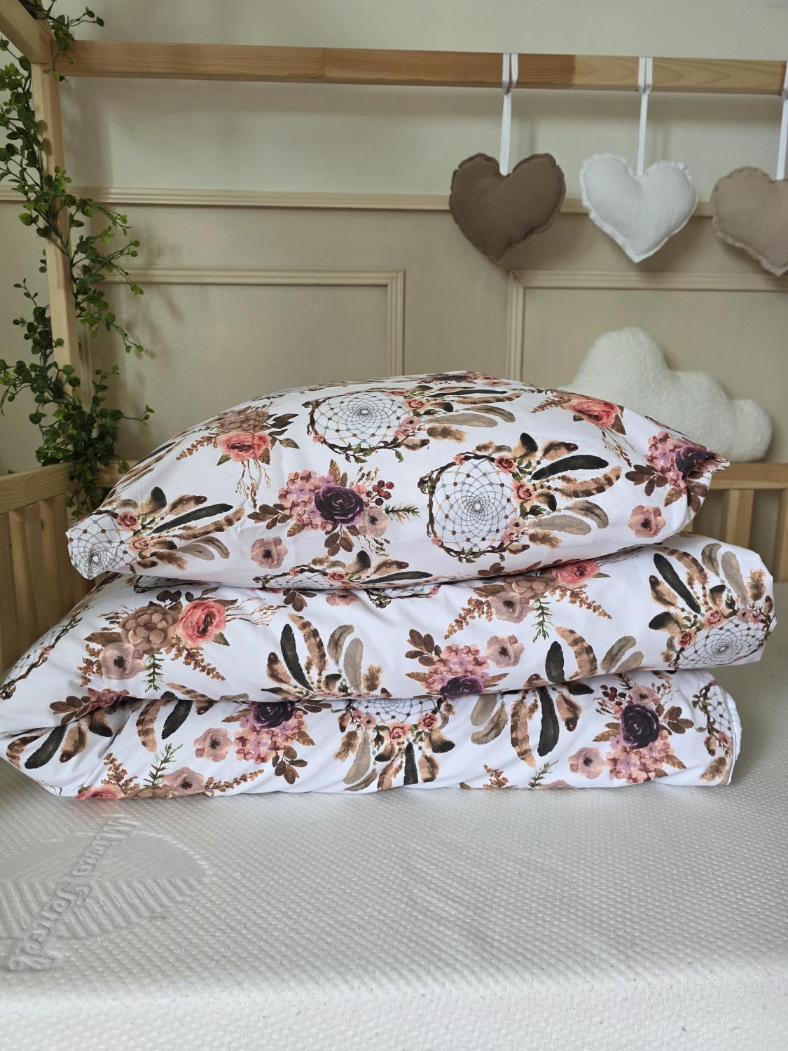 Parure 1 personne - housse de couette + taie d'oreiller attrape rêve