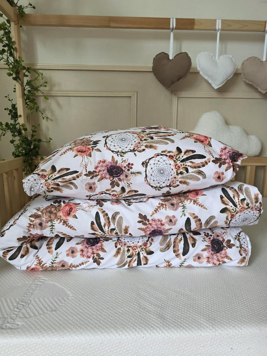 Parure 1 personne - housse de couette + taie d'oreiller attrape rêve
