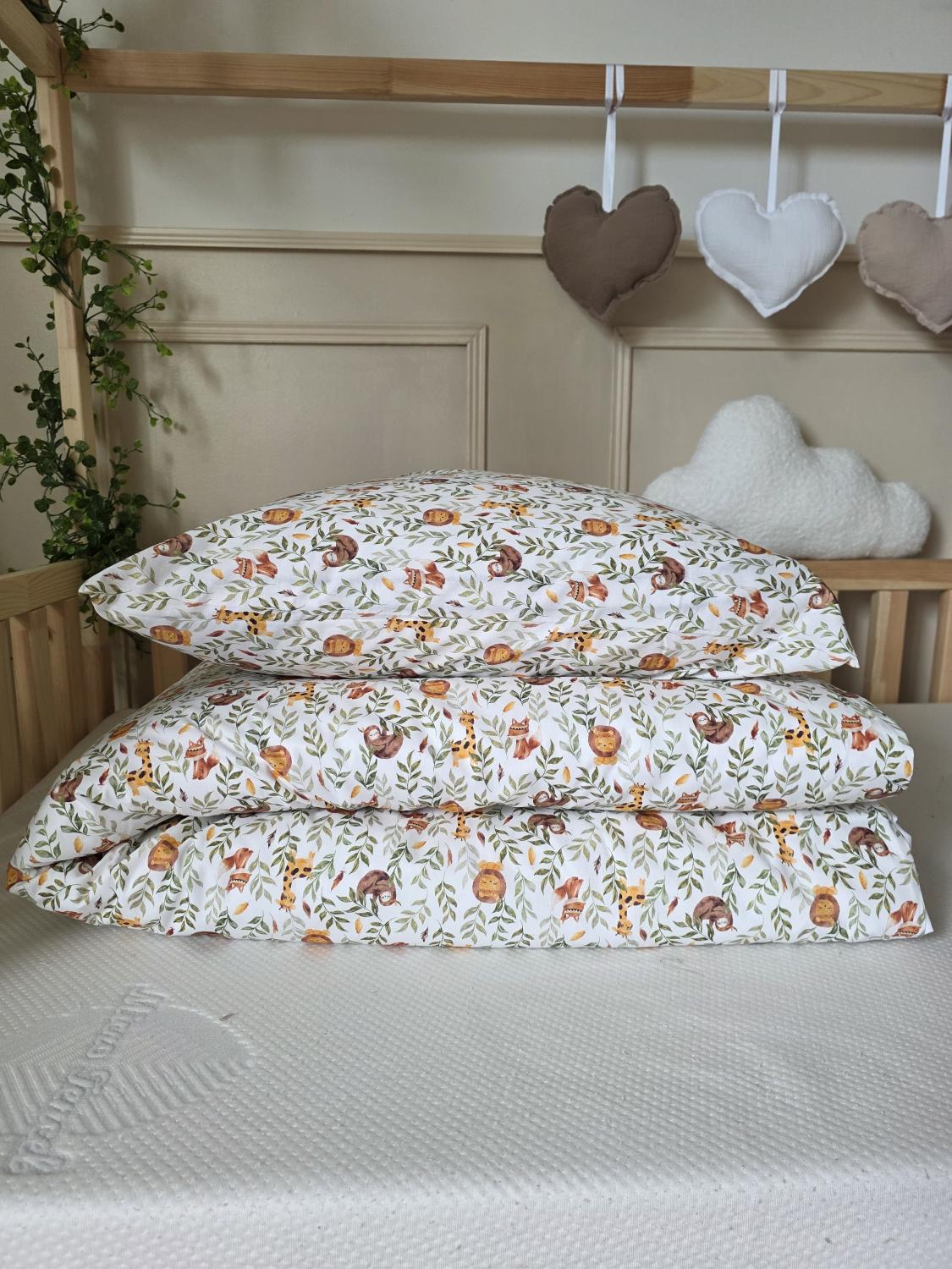 Parure 1 personne - housse de couette + taie d'oreiller lion