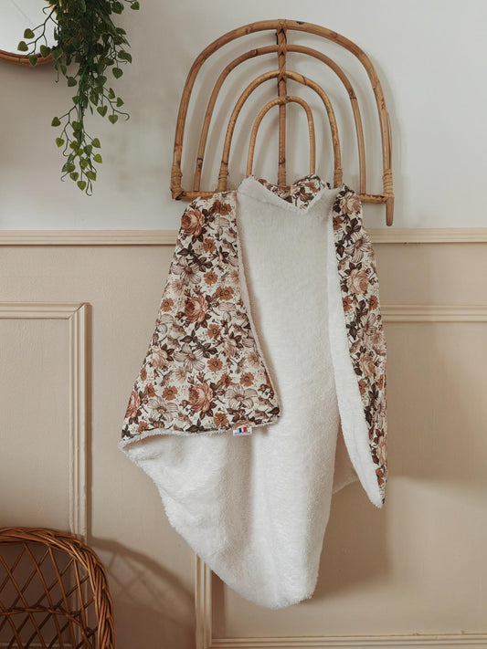 Petite couverture old flowers et Fourrure écru