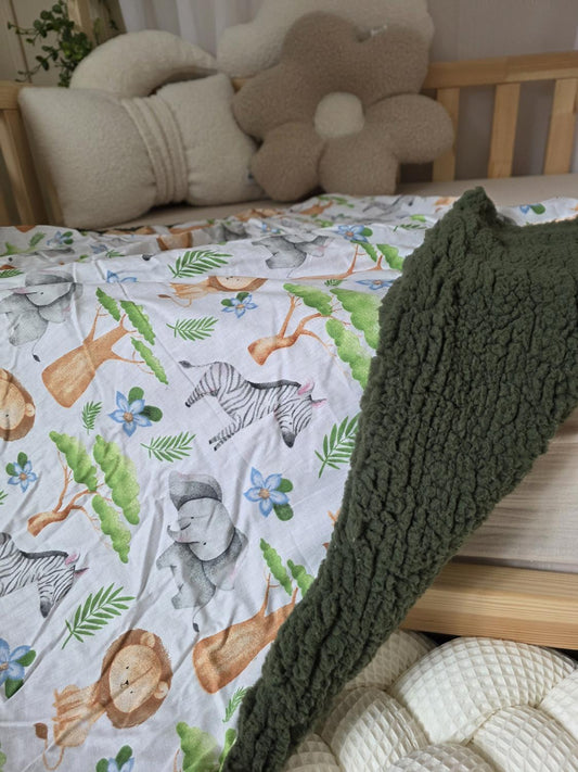 Petite couverture savane et Moumoute kaki