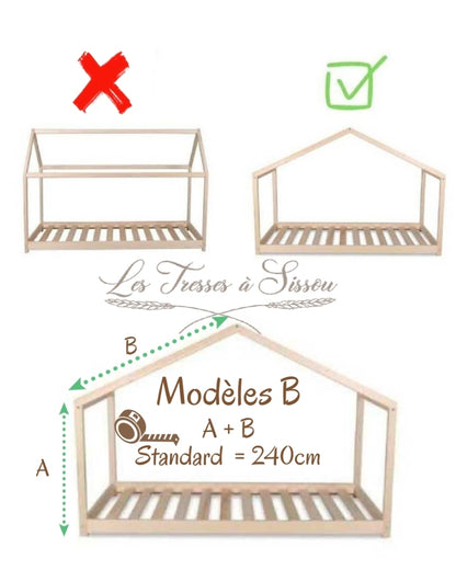 Ciel de lit cabane modèle B dentelle crème