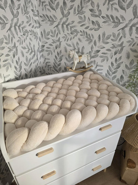 Tapis à langer tressé doudou beige
