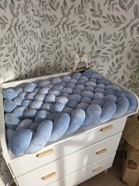 Tapis à langer tressé doudou bleu