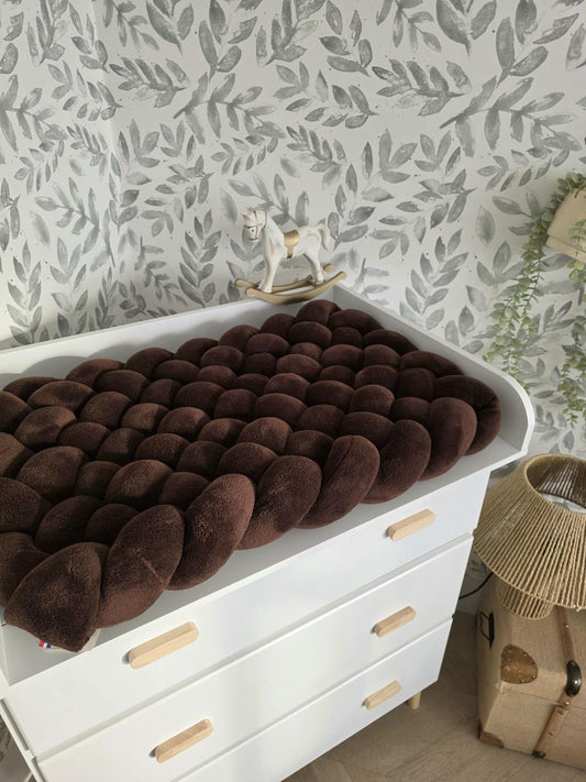 Tapis à langer tressé doudou chocolat