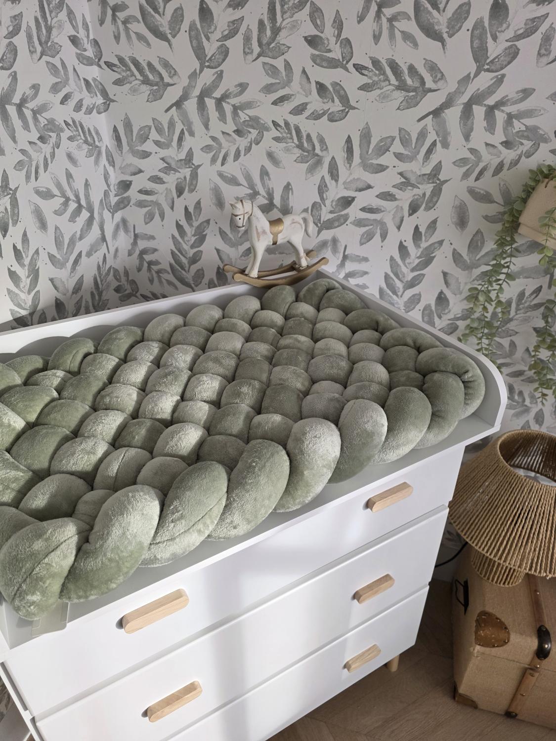 Tapis à langer tressé doudou jade