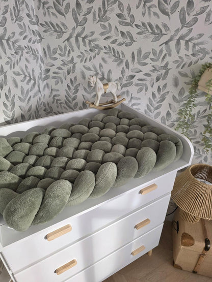 Tapis à langer tressé doudou olive