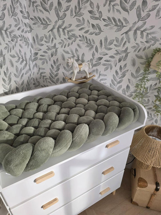 Tapis à langer tressé doudou olive