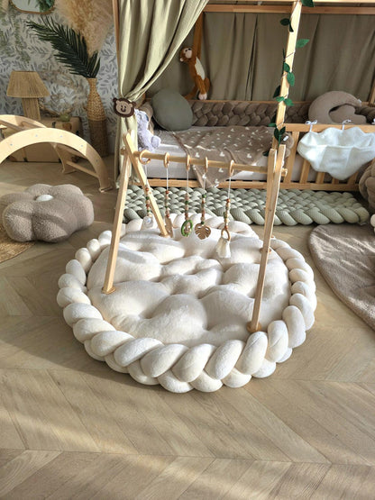 Tapis rond avec tresse 3 brins - Sur mesure