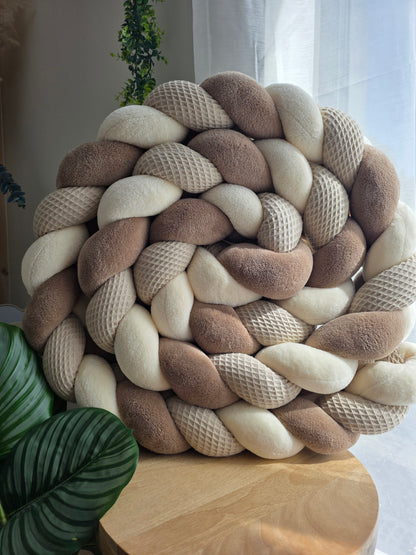 Tresse de lit 3 brins 420cm beige doudou vanille et marron