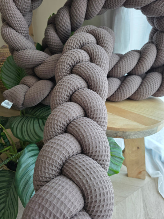 Tresse de lit 3 brins 200cm nid d'abeille cacao déstockage