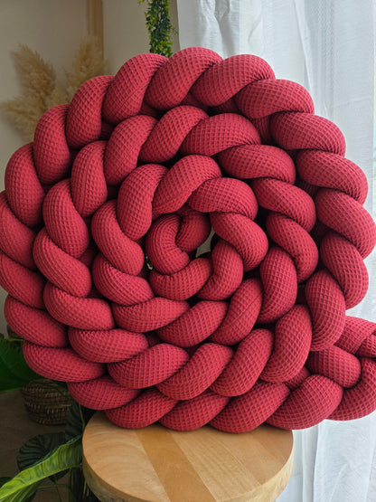 Tresse de lit 4 brins 460cm nid d'abeille framboise déstockage