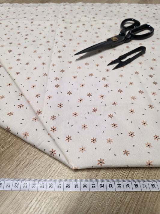 Tissu en coton - Popeline de coton - motif Fleurs étoilées