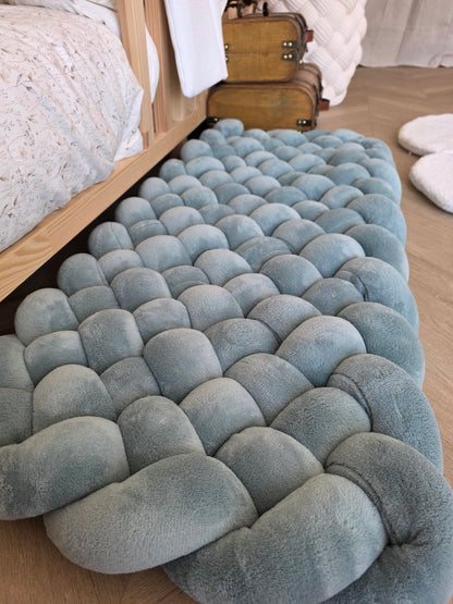 Tapis tressé 100x40cm doudou céladon