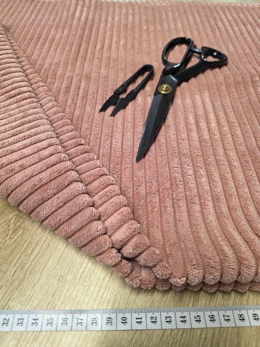 Tissu Côtelé - Velours Vieux Rose