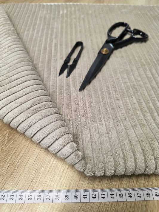 Tissu Côtelé - Velours Beige Foncé