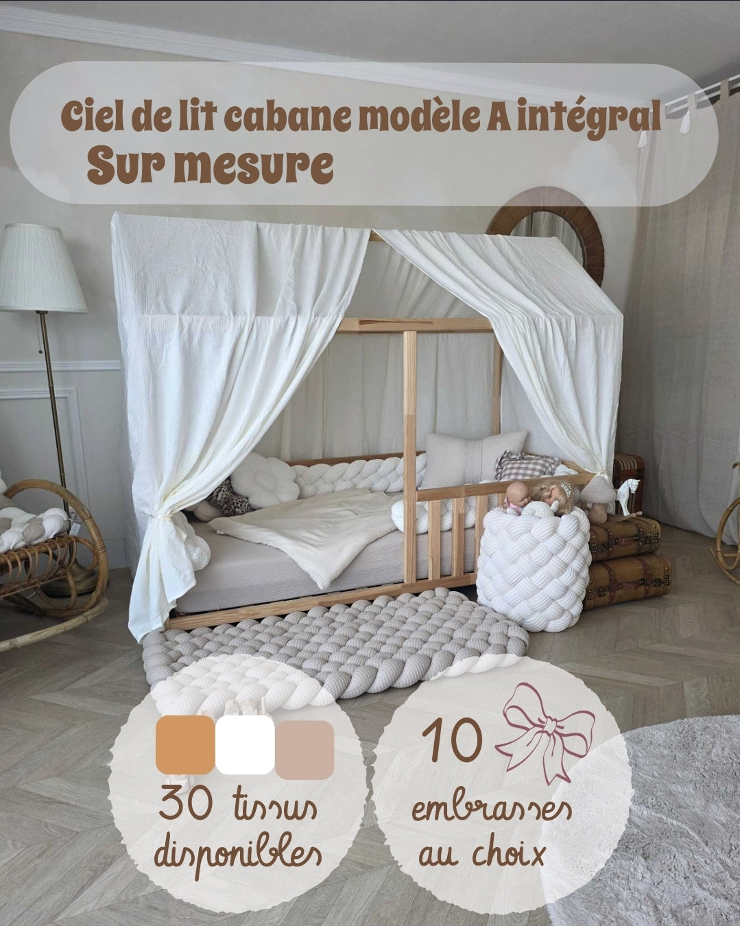 Ciel de lit cabane A intégrale - Sur mesure