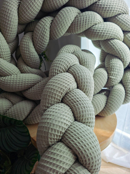Tresse de lit 3 brins 400cm nid d'abeille olive