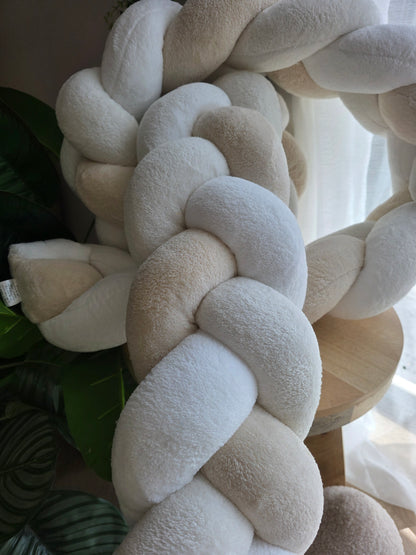Tresse de lit 3 brins 300cm doudou blanc écru et beige
