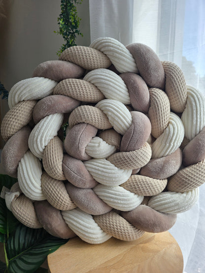 Tresse de lit 3 brins 420cm beige doudou galet et côtelé écru