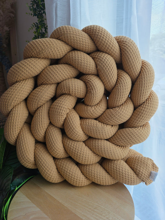 Tresse de lit 3 brins 300cm nid d'abeille camel