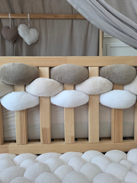 Lot de 3 brins - doudou blanc beige et marron