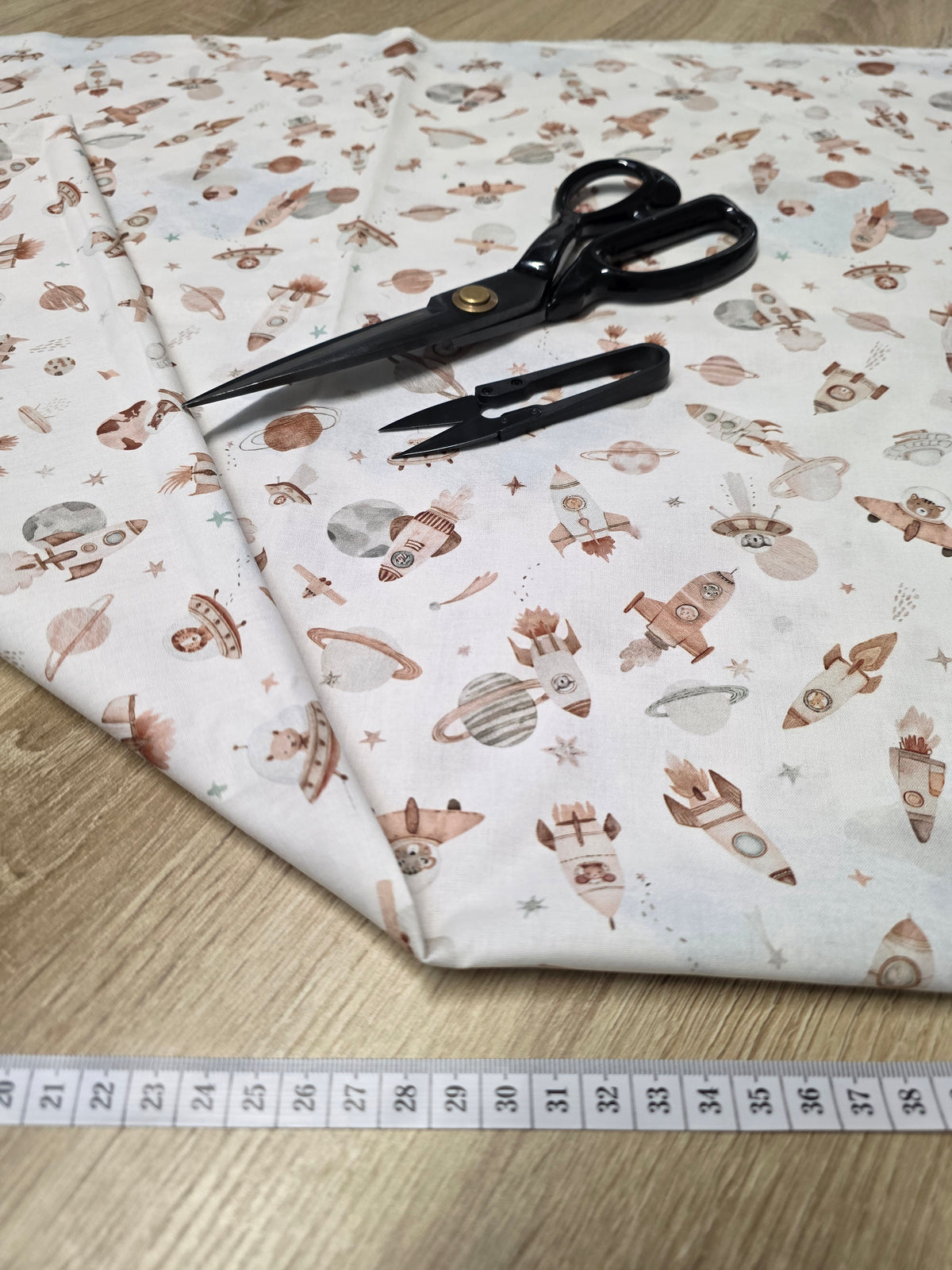 Tissu en coton - Popeline de coton - motif Fusée