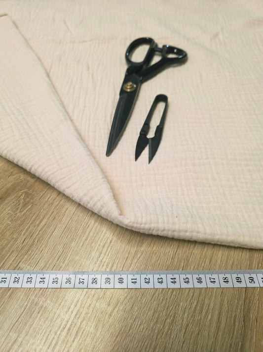Tissu Double Gaze de coton - Crème