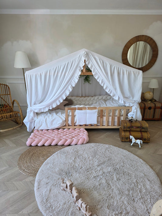 Tapis tressé 100x40cm doudou blush déstockage
