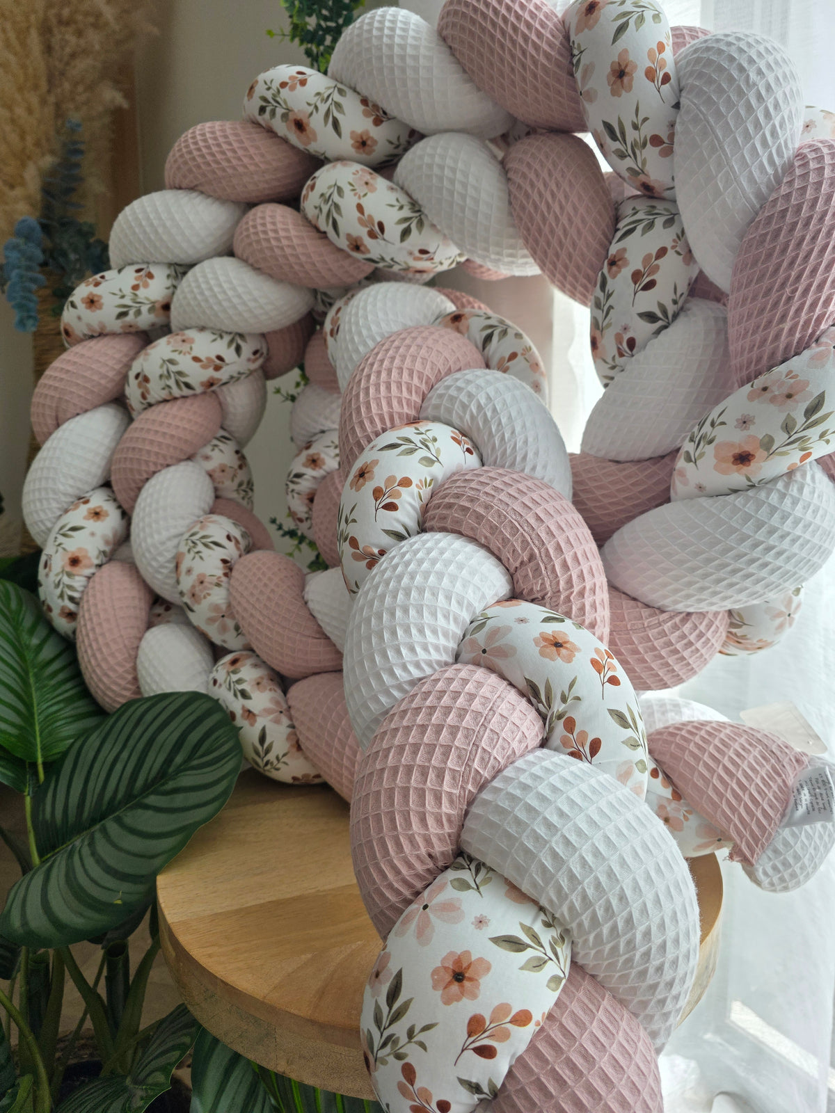 Tresse de lit 3 brins 460cm blanc poudré et zada