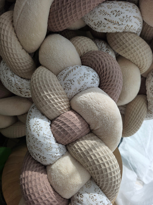 Tresse de lit 4 brins 400cm beige cafe doudou beige et fleurs des champs