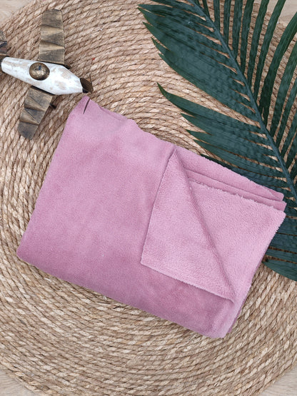 Tissu Doudou - Polaire Vieux rose