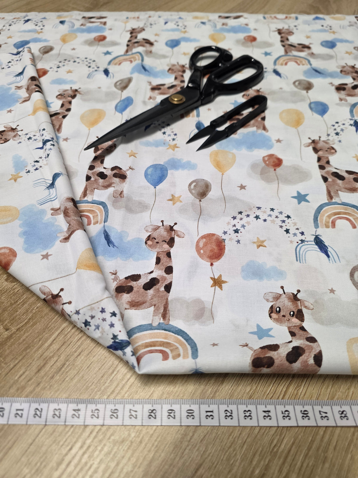 Tissu en coton - Popeline de coton - Motif Girafe