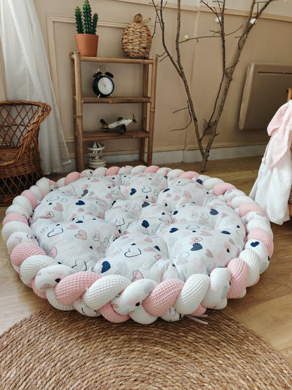 Tapis rond avec tresse 3 brins - Sur mesure