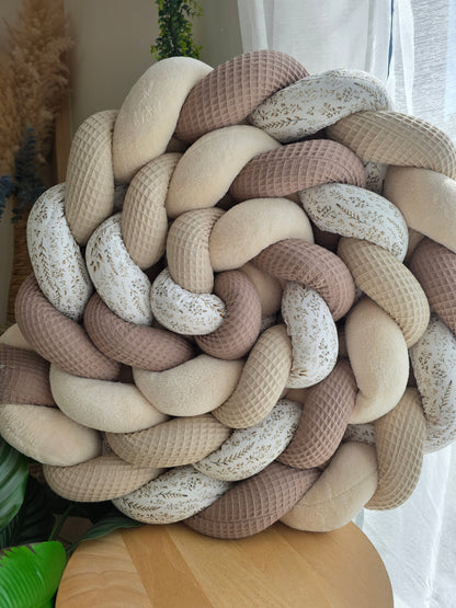 Tresse de lit 4 brins 400cm beige cafe doudou beige et fleurs des champs