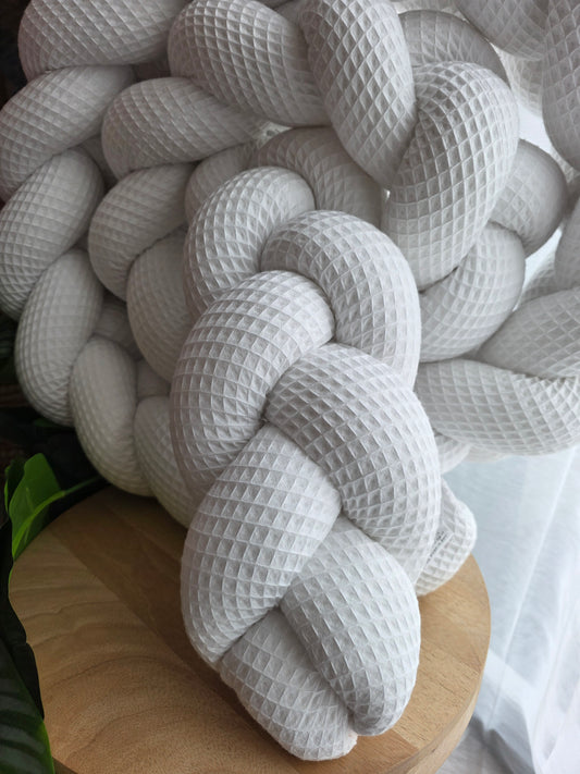 Tresse de lit 3 brins 300cm nid d'abeille blanc