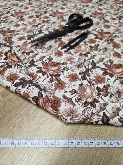 Tissu en coton - Popeline de coton - Motif Old flowers