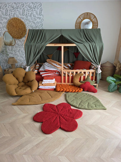 Fauteuil fleur bouclette - couleur au choix - Sur mesure