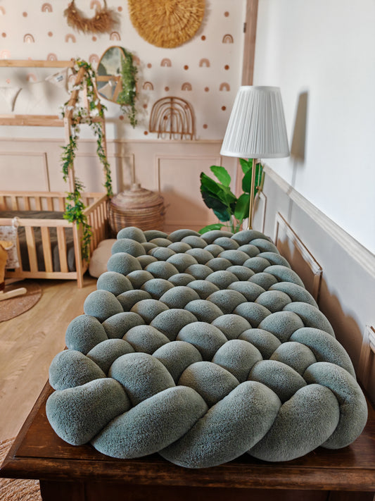 Tapis à langer tressé doudou olive