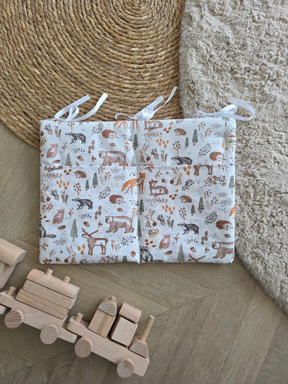 Range doudou gaze de coton, motif et sherpa - Sur mesure