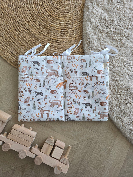 Range doudou gaze de coton, motif et sherpa - Sur mesure