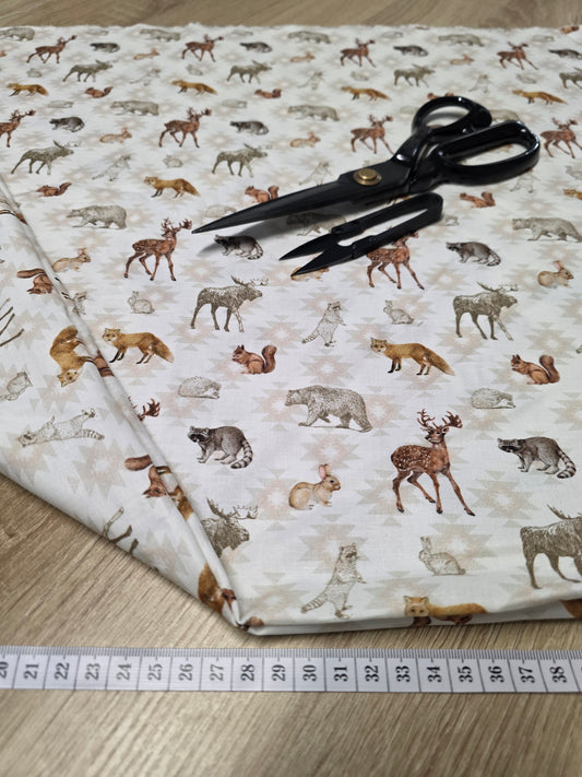 Tissu en coton - Popeline de coton - Motif Renard