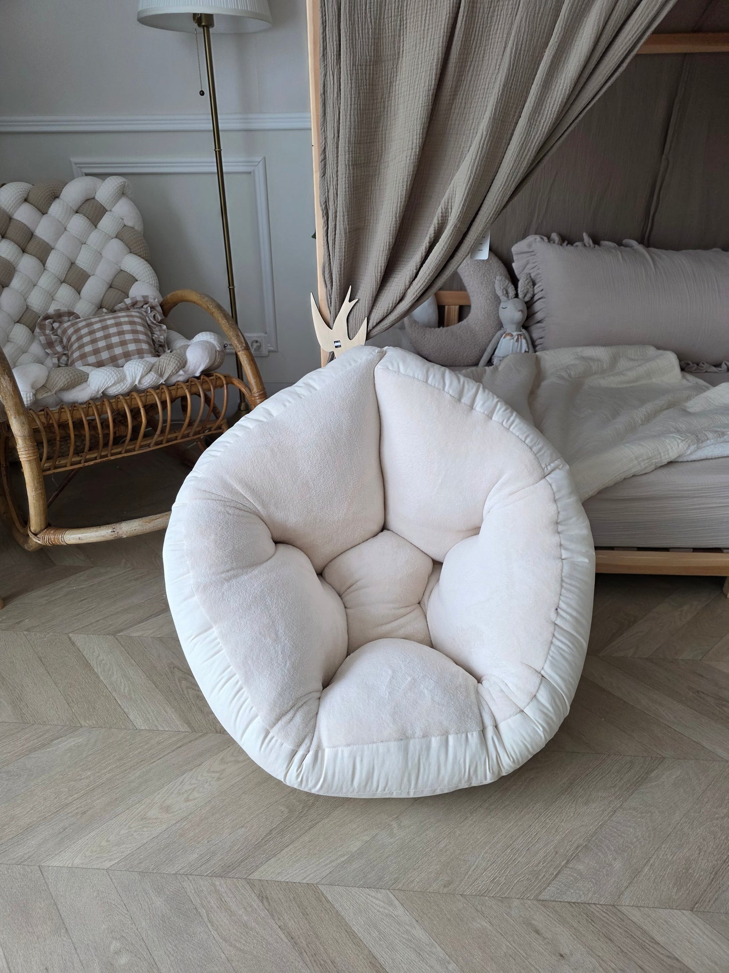 Tapis 2 en 1 fauteuil doudou beige