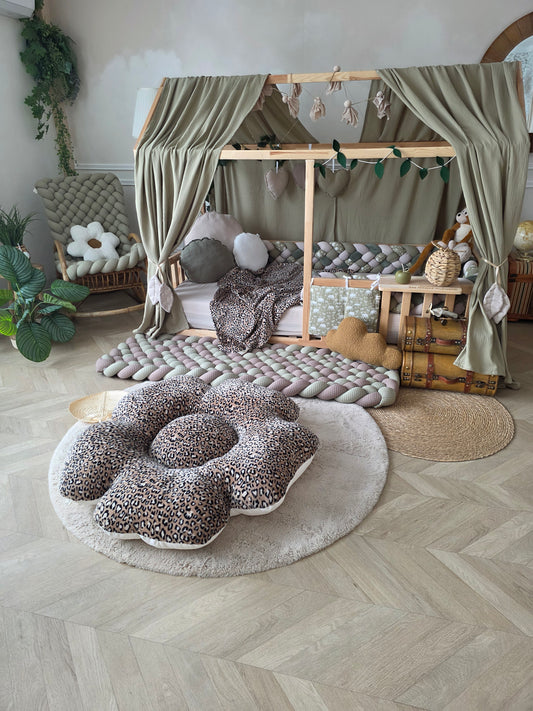 Pouf anémone doudou léopard